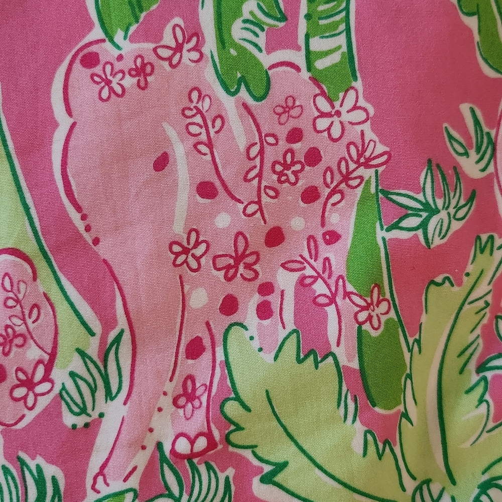 Lilly Pulitzer Reversible Pink Snail/ Green Palm&Pink Elifant Wrap Skirt… - Picture 11 of 12